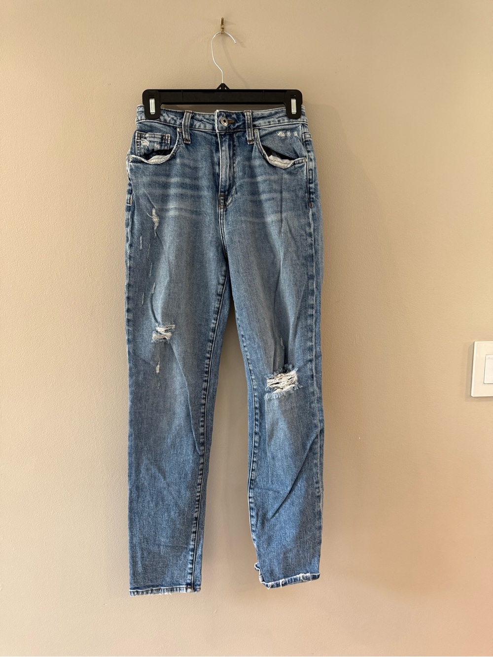 Jonathan Simkhai Women's Light Blue Distressed Skinny Jeans